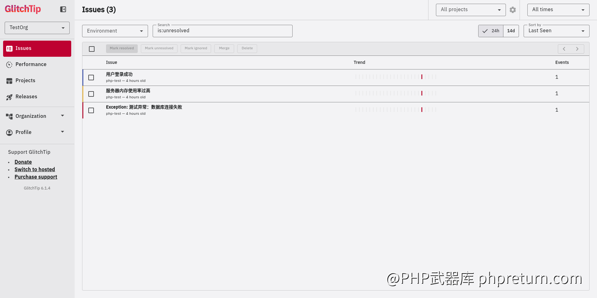 Issues 错误列表