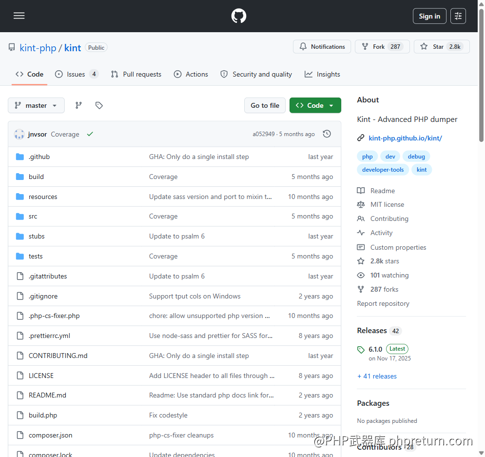 Kint GitHub 仓库首页