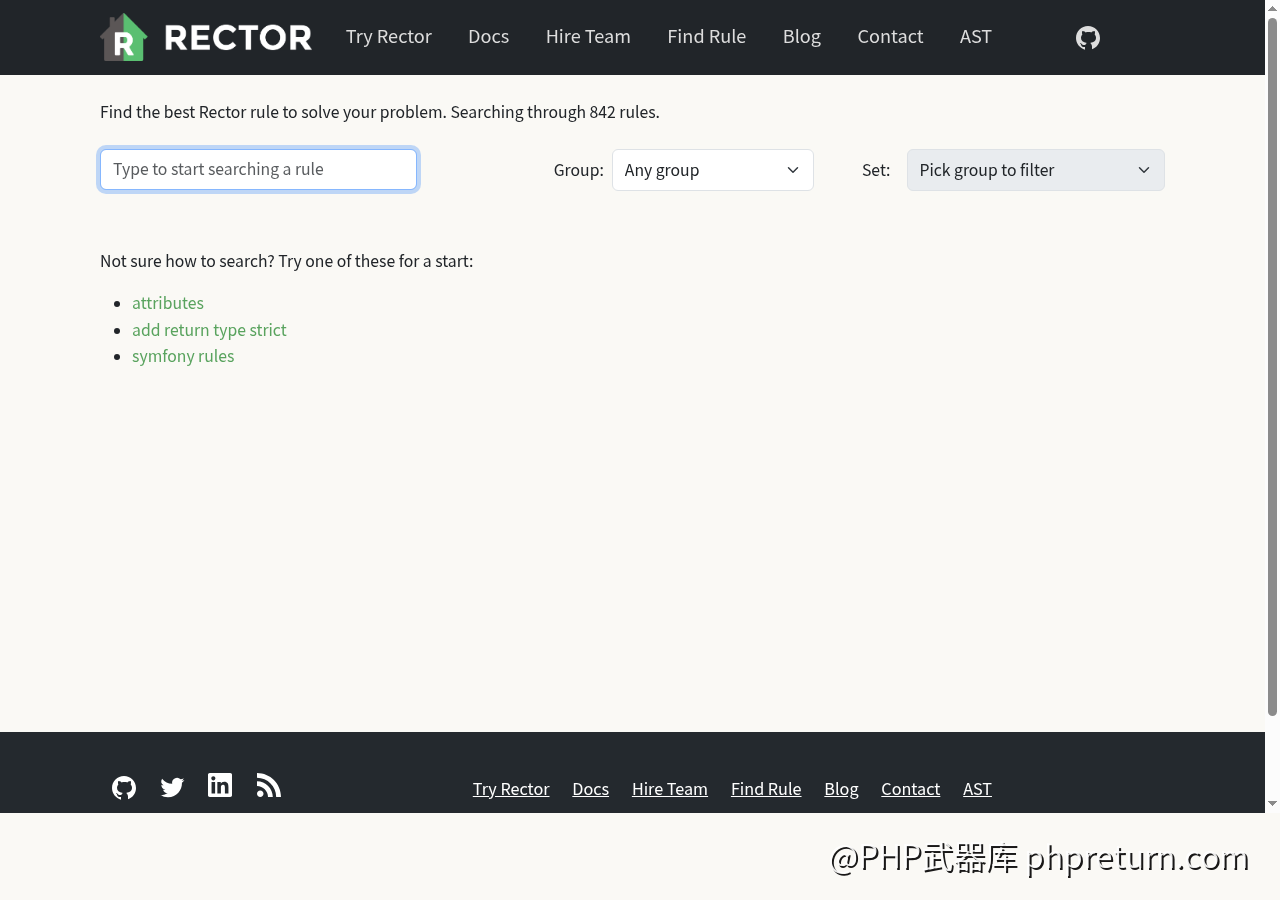 Rector 规则浏览器 — 搜索 Symfony 相关规则